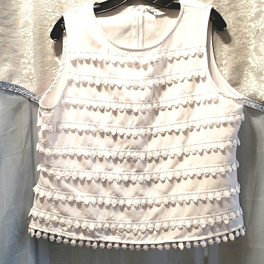 APPRAISAL PLUS WHITE TANK REAR ZIP SZ 1X